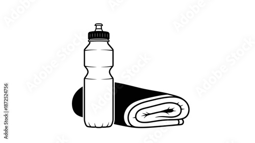 Black and white sports bottle object.