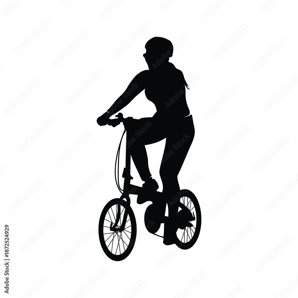 Fototapeta premium Silhouette of a cyclist male on white background 3.eps