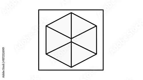 Vector illustration of a simple geometric cube concept, on transparent background, ideal abstract design