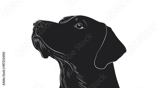 Black Dog Illustration Profile Headshot Portrait.