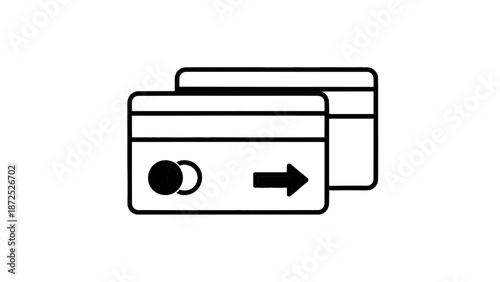 Vector illustration of two credit cards for secure financial transactions, payment methods, and banking services on transparent background