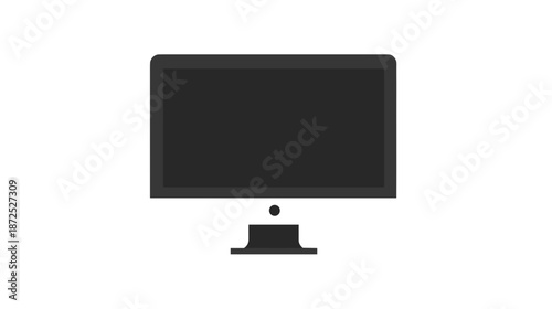 Modern Computer Monitor on Stand Isolated.