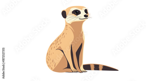 Meercat Sitting and Looking to the Side.