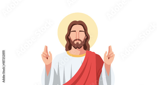 Jesus Christ portrait with transparent background