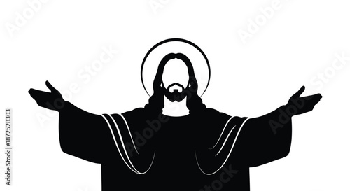 Jesus Christ silhouette with transparent background