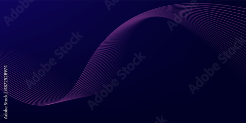 Abstract glowing wave lines on dark blue background. Dynamic wave pattern. Modern flowing wavy lines. Futuristic technology concept.eps,10