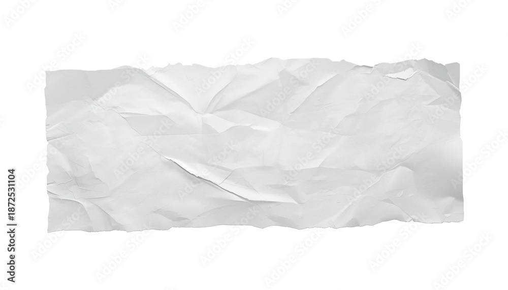 Obraz premium A crumpled piece of white paper on transparent background