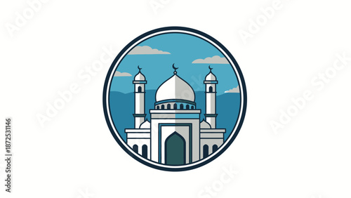 Taj Mahal Iconic Monument Illustration Design.