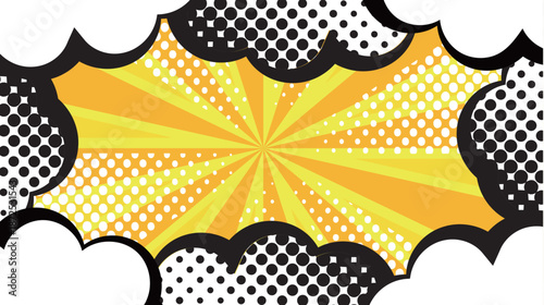 吹き出し　網点　コミック　フレーム　背景