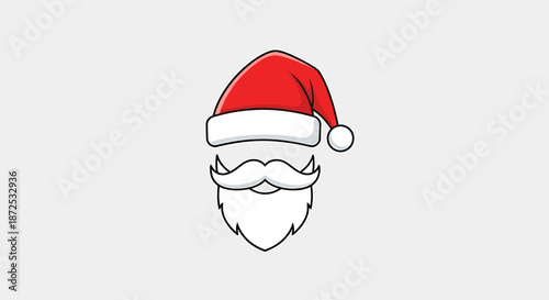 A minimalist illustration of Santa Claus wearing a red hat