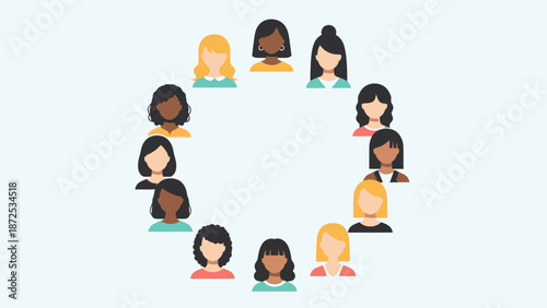 Diverse Group of Women Forming Circle.