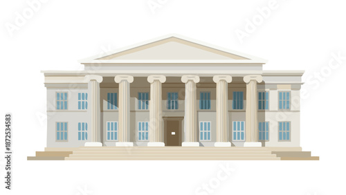Government Court Building Classical Architecture Illustration