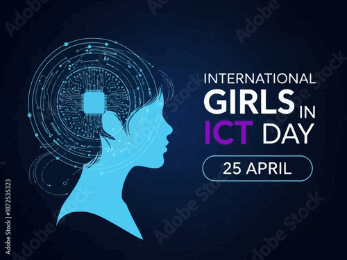 International girls in ict day 25 april technology concept