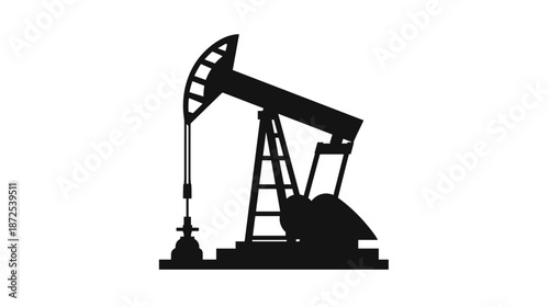 Oil Pumpjack Silhouette Illustration.