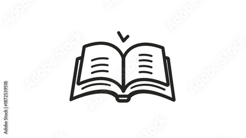 Open Book with Checkmark Icon Illustration.