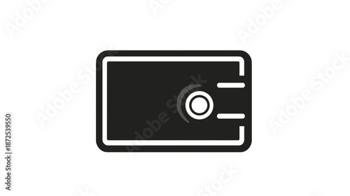 Simple Black Safe Icon Illustration Design.