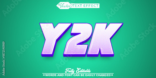  Y2K Retro Futuristic Vector Fully Editable Smart Object Text Effect