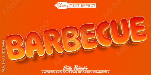  Barbecue Grill Fire Vector Editable Text Effect Template