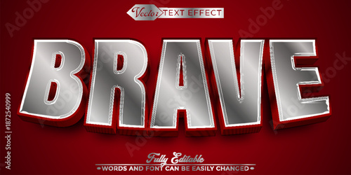  Brave Courage Strength Vector Editable Text Effect Template
