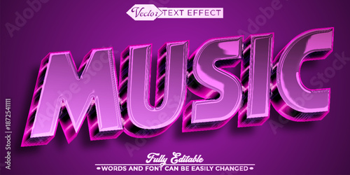 Music Disco Party Vector Editable Text Effect Template