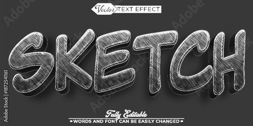  Sketch Drawing Art Concept Vector Editable Text Effect Template
