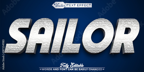  Sailor Maritime Ocean Vector Editable Text Effect Template