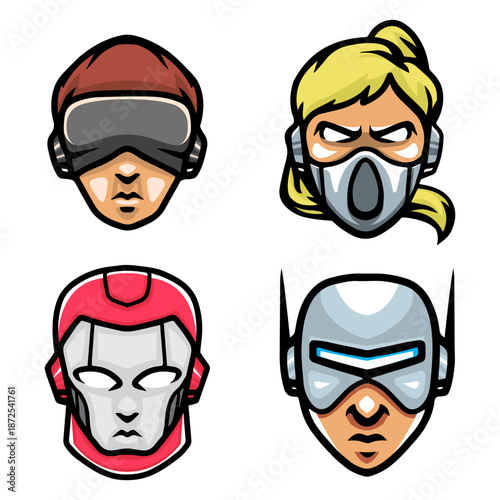 Robo head clipart bundle for esport.