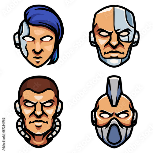 Robo head clipart bundle for esport.