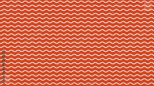 Red and White Wavy Line Pattern with Star Accents