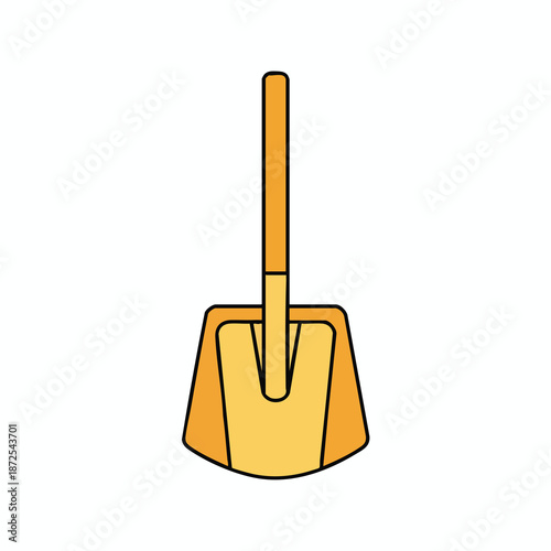 Simple Yellow Shovel Illustration