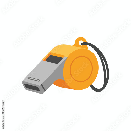 Orange Whistle on White Background
