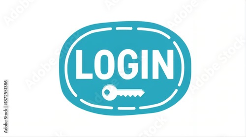 Login key blue icon button