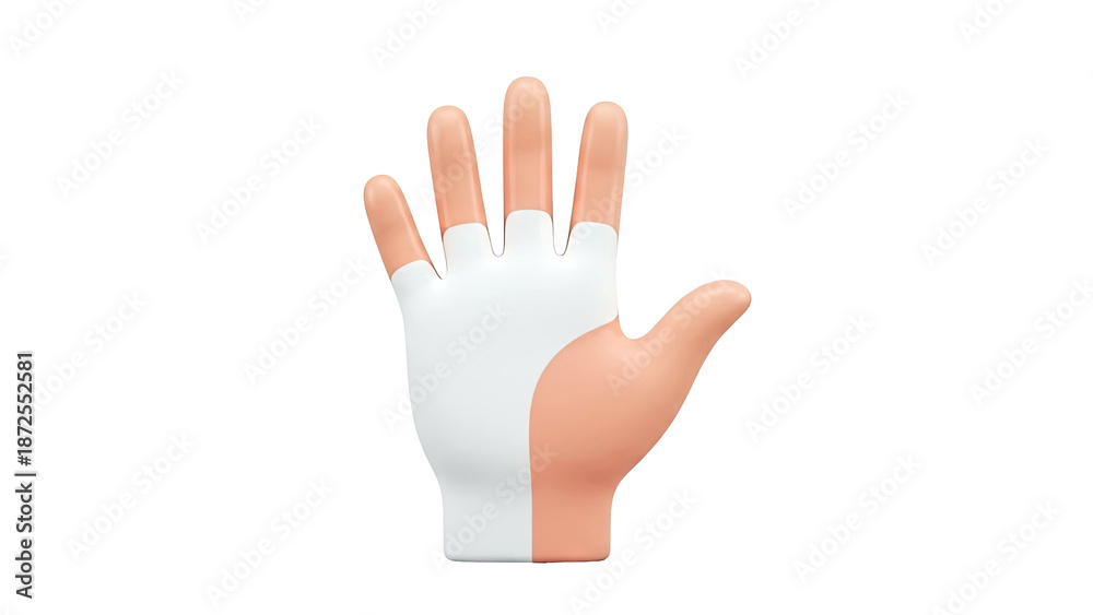 Obraz premium 3D Rendered Hand Showing Five Fingers