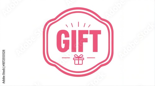 Gift box pink square icon