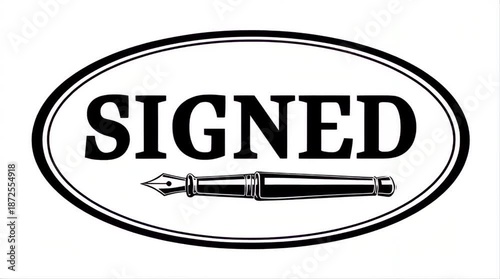 Signed black stamp seal