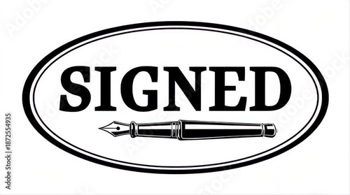 Signed black stamp seal