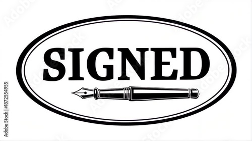 Signed black stamp seal