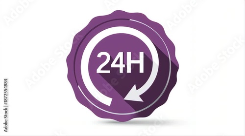 24H service purple badge sticker