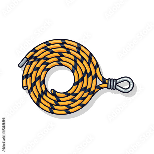Coiled Yellow Rope with Hook