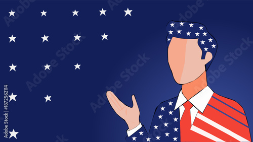 Anonymous leader silhouette representing President Day and national leadership concept.