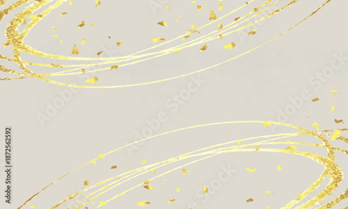 淡い灰色の背景に金色の曲線を描いたベクターイラスト