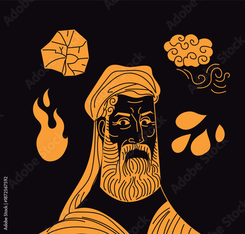 empedocles with the four elements of ancient greece