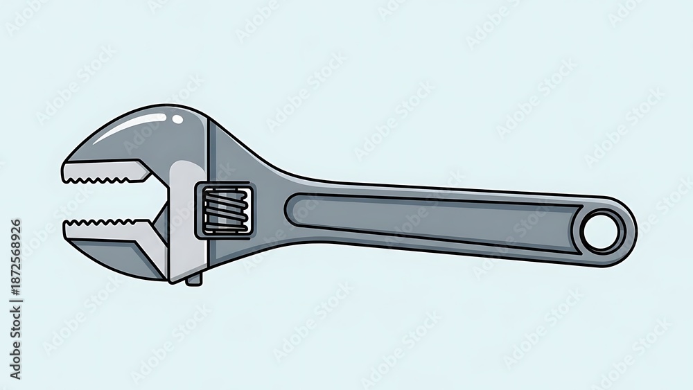Obraz premium Adjustable Wrench Tool on Light Background.
