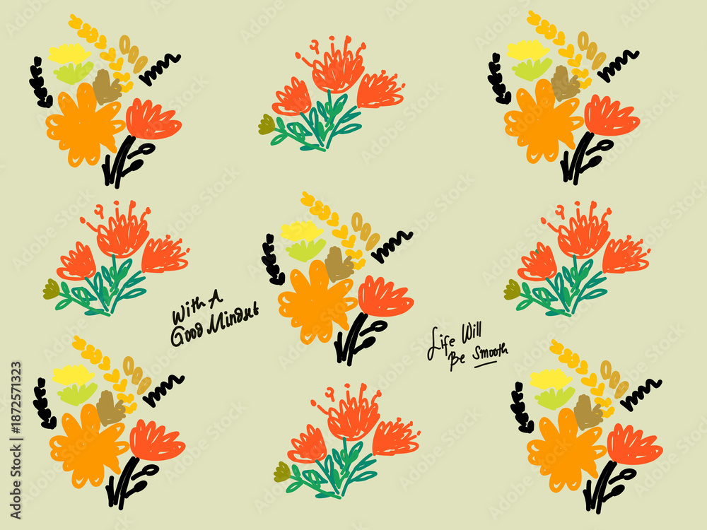 Obraz premium seamless pattern with autumn leaves