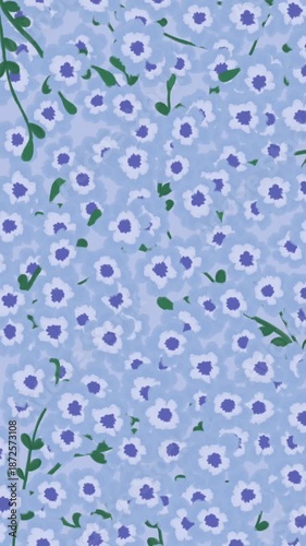 Blue Floral Animated Motion Background