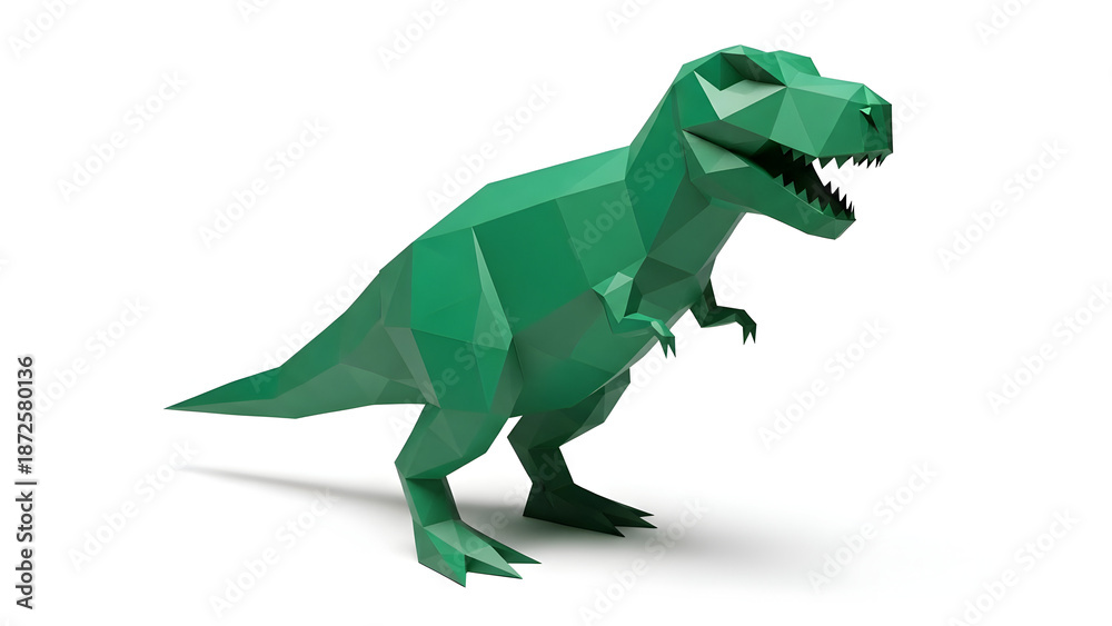 Fototapeta premium Green Tyrannosaurus Rex Dinosaur Illustration