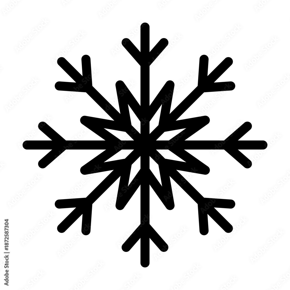 Fototapeta premium Snowflake line icon