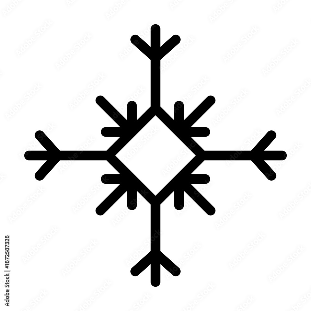 Obraz premium Snowflake line icon