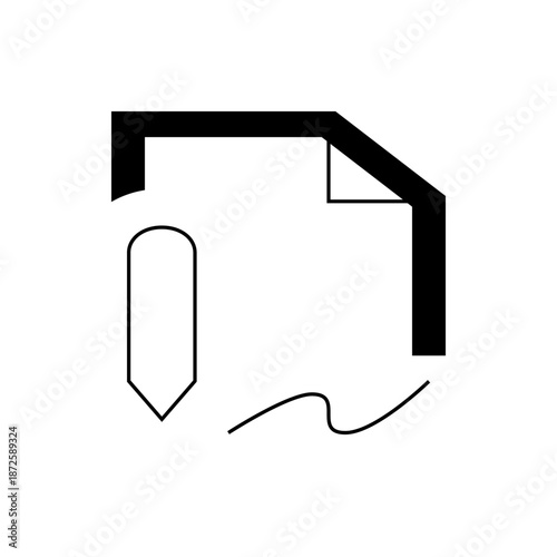 A minimalist vector graphic illustration of a pencil eraser and sharpener in a simple design
