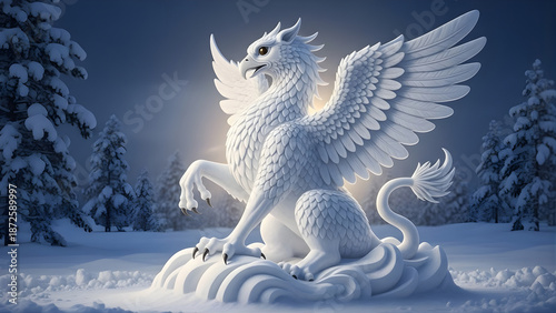 Surreal Winter Dreamscape with Snowy Fantasy and Conceptual Atmosphere